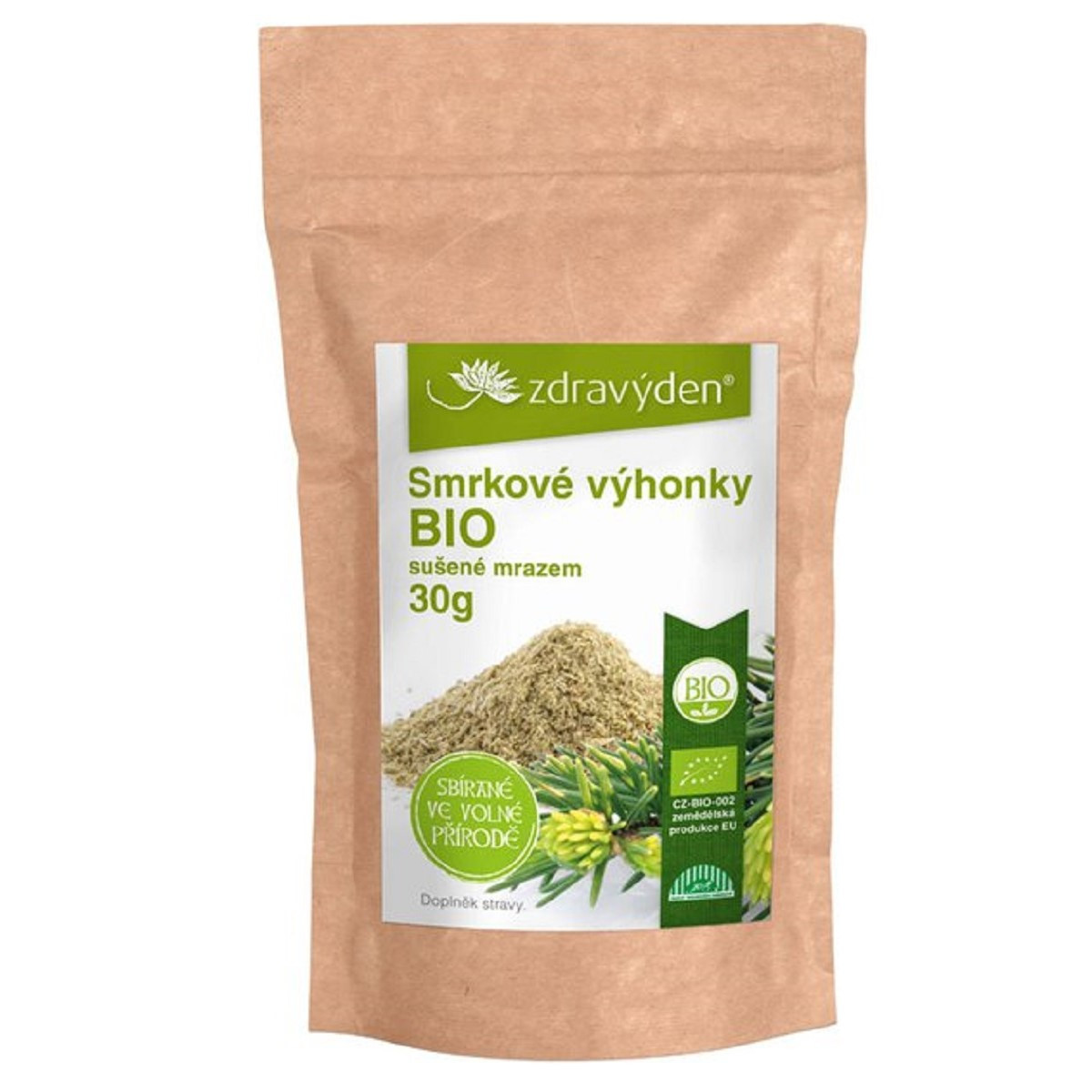 Smrkové výhonky BIO - prášek - bio kvalita - 30 g