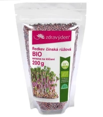 BIO Ředkev čínská růžová - Raphanus sativus - bio semena na klíčení - 200 g