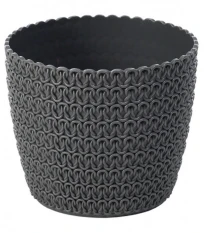 Obal na květináč MAGNOLIA šedý - 14 x 12 cm - 1 ks