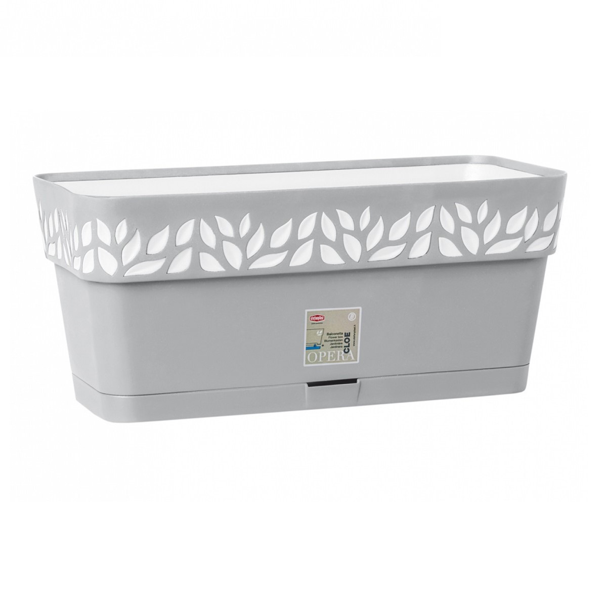 Samozavlažovací truhlík CLOE šedý - 30 cm - 1 ks