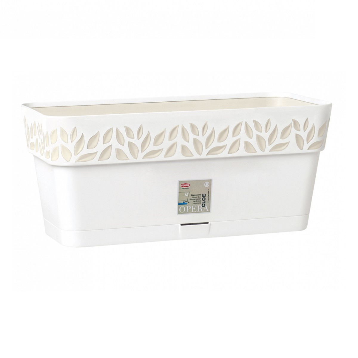Samozavlažovací truhlík CLOE bílý - 30 cm - 1 ks