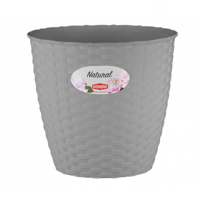 Obal na květináč NATURAL šedý - 14 x 13 cm - 1 ks