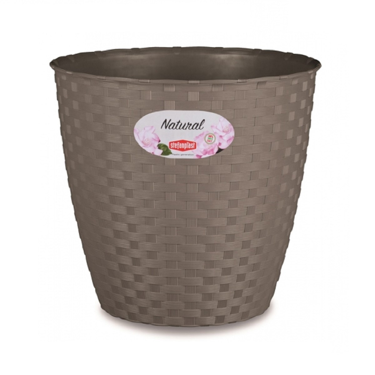 Obal na květináč NATURAL hnědo šedý - 14 x 13 cm - 1 ks