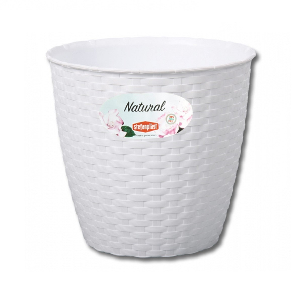 Obal na květináč NATURAL bílý - 14 x 13 cm - 1 ks