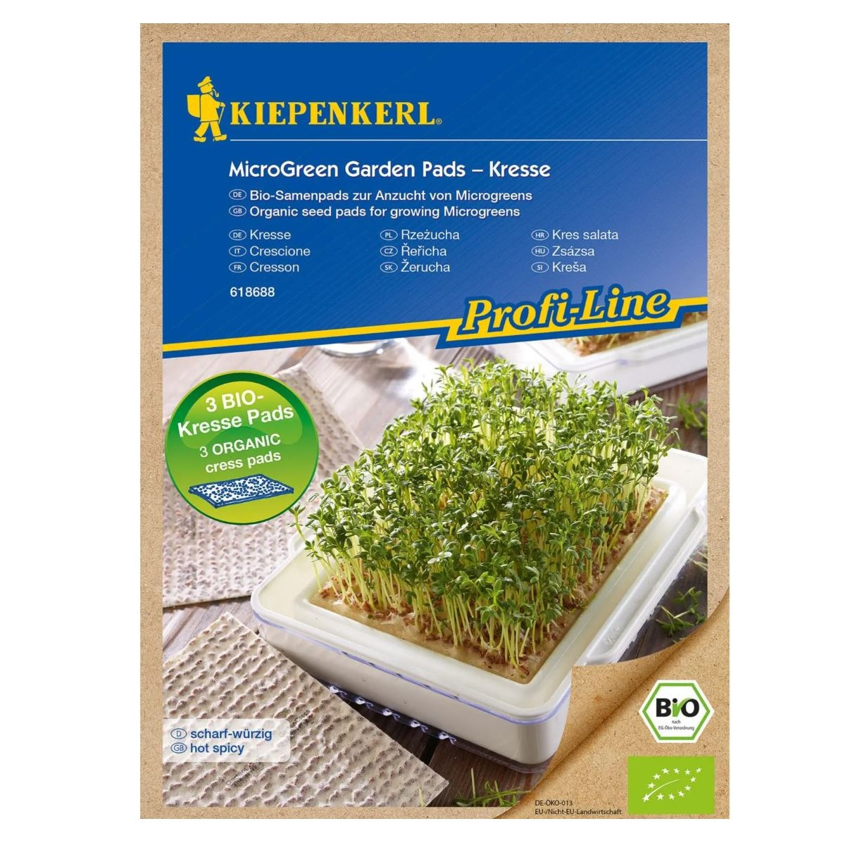 Mikrozelenina - microgreen - náhradní pláty bio řeřichy - 3 ks