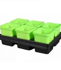 Květník sadbový GREEN s podmiskou - 8 x 8 x 8 cm - 1 ks