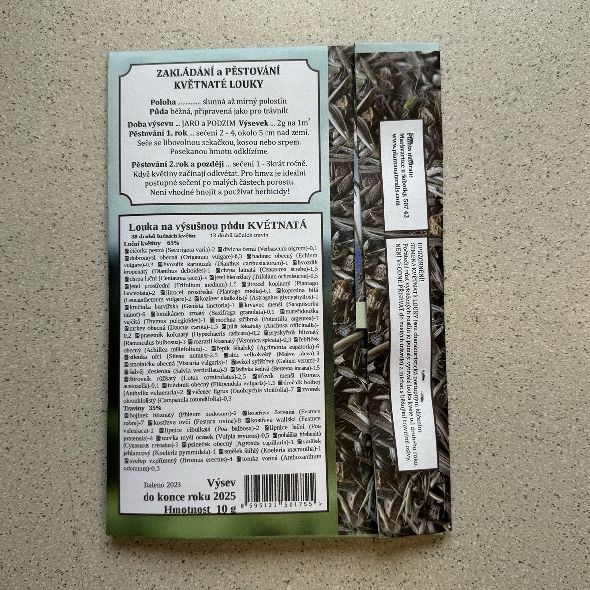 Louka na výsušnou půdu - semena Planta Naturalis - květnatá směs -10 g