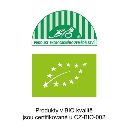 Produkty v bio kvalitě jsou certifikované u CZ-BIO-002.