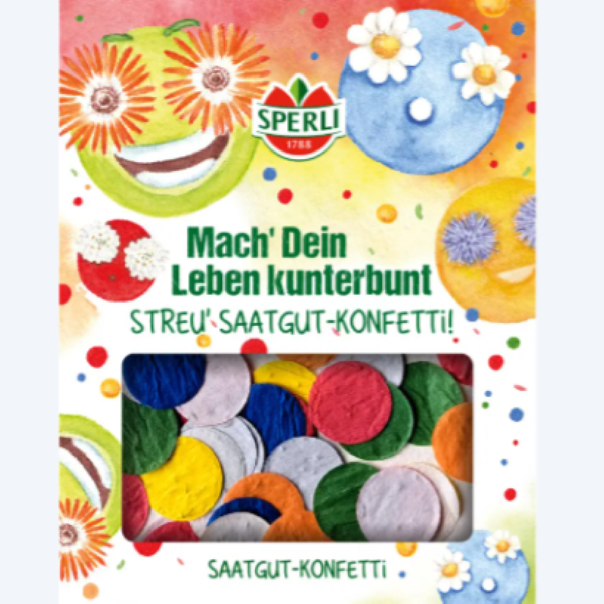 Semínkové květinové konfetti - kulaté - Sperli - 1 ks