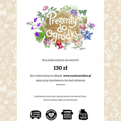 Bon podarunkowy o wartości 130 zł