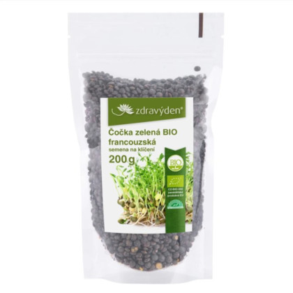 BIO soczewica zielona francuska - Lens culinaris med - bio nasiona do kiełkowania - 200 g