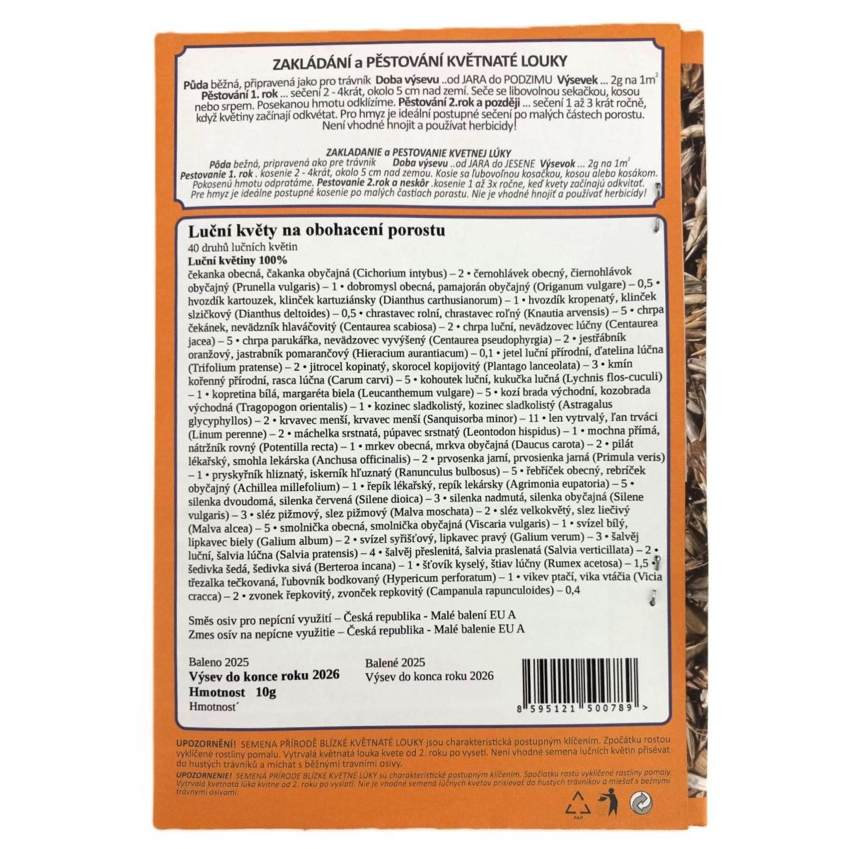 Kwiaty łąkowe do wzbogacenia runa - nasiona Planta Naturalis - mieszanka - 10 g