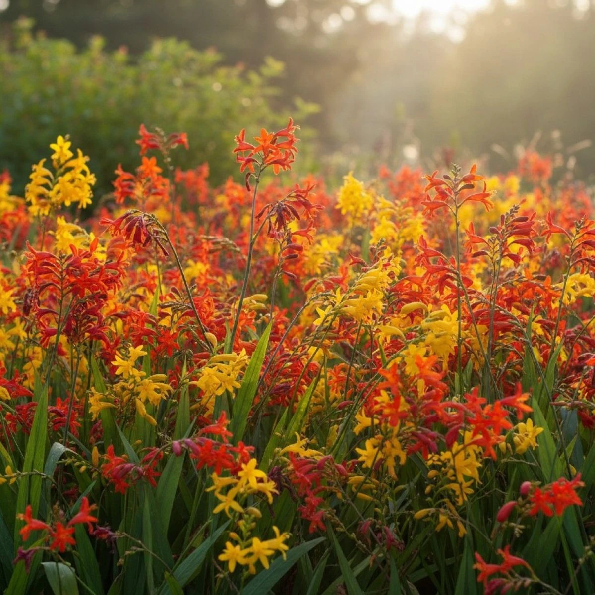 Mieszanka montbrecji – Crocosmia mix – uprawa ozdobnych roślin cebulowych