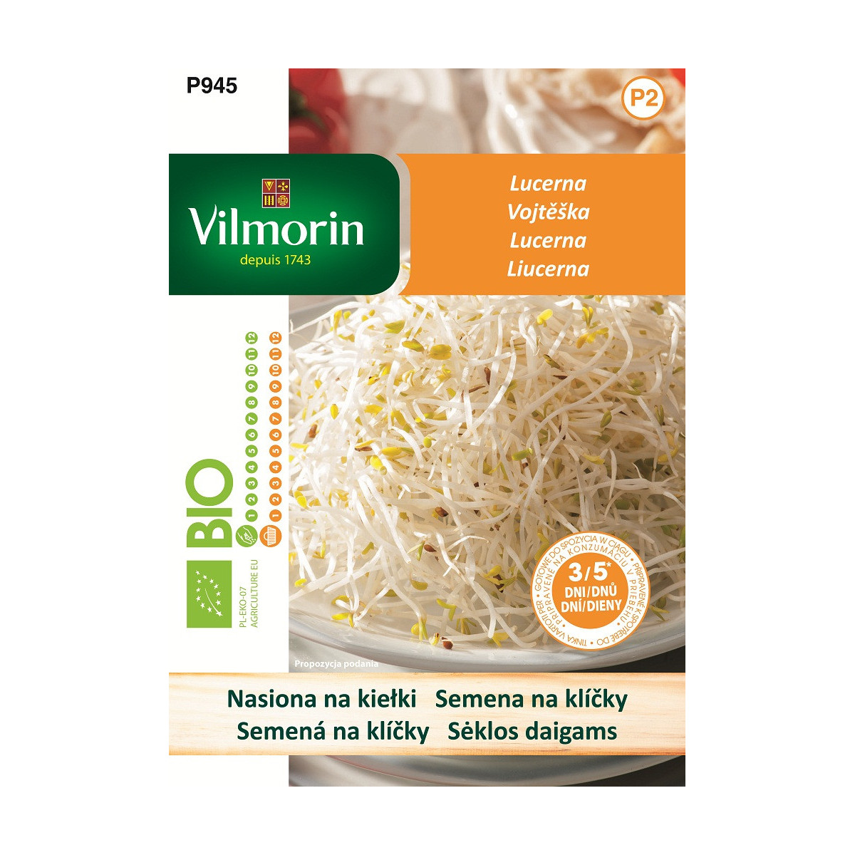 Vojtěška - bio semena na klíčky - 15 g